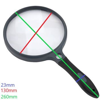 Carson Loupe à Main avec Poignée en Caoutchouc 2x130mm