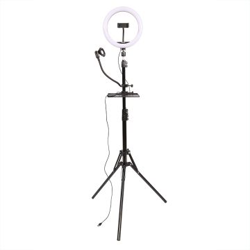 StudioKing LED Vlog Set SK-K190 avec lampe circulaire et support de microphone