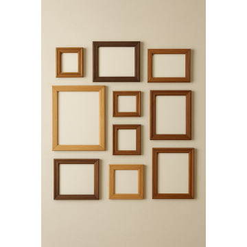 Collectie houten fotolijstjes