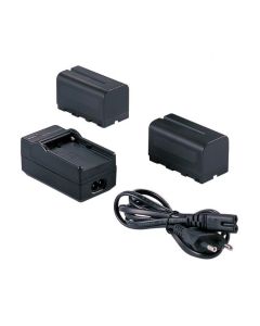 Falcon Eyes 2 x Batterie NP-F750 + Chargeur SP-CHG pour lampe LED