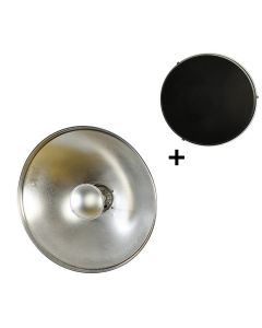 StudioKing Beauty Dish Argenté SK-BD420 42 cm avec Grille en nid d'abeille