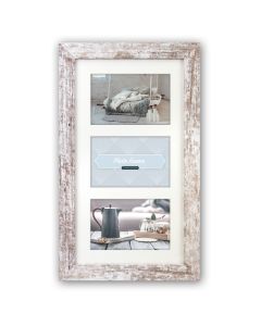 Zep Cadre Photo V23106 Nelson 6 3Q White Wash pour 3 Photos